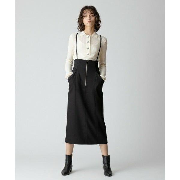 allureville フロントジップサスペンダースカート アルアバイル allureville / アルアバイル フロントジップサスペンダー