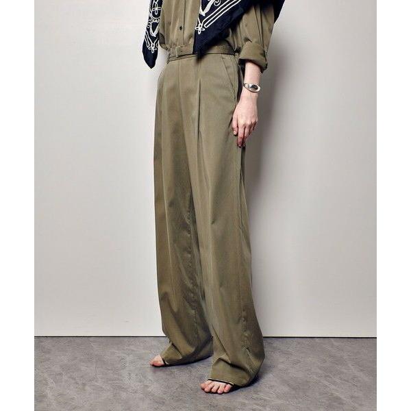 allureville アルアバイル 美品 ワイドカーゴパンツ カーキ allureville（アルアバイル） フィブリルタックパンツ : タカシマヤ