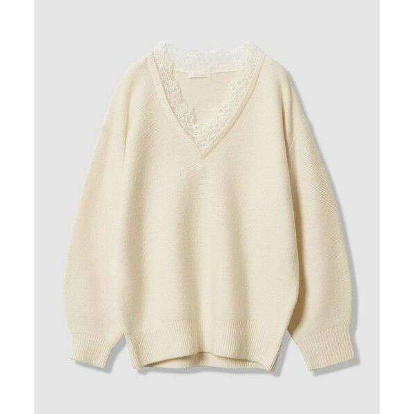 【美品】アルアバイル　レースドッキングプルオーバー　アイボリー allureville（アルアバイル） レースドッキングプルオーバー