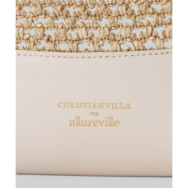 【美品】CHRISTIAN VILLA ラフィアコンビスクエア 2way バケツ CHRISTIAN VILLA（クリスチャンヴィラ） バケツバッグ レディース