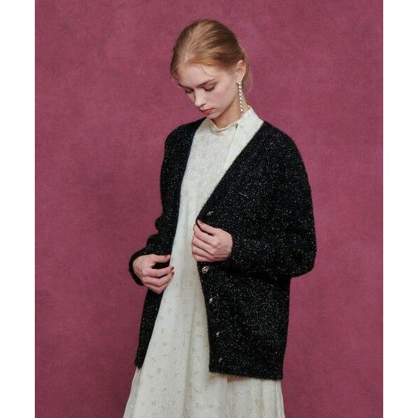 【LOULOU WILLOUGHBY】フィルムラメミドルカーディガン allureville（アルアバイル） 【LOULOU WILLOUGHBY】フィルムラメ