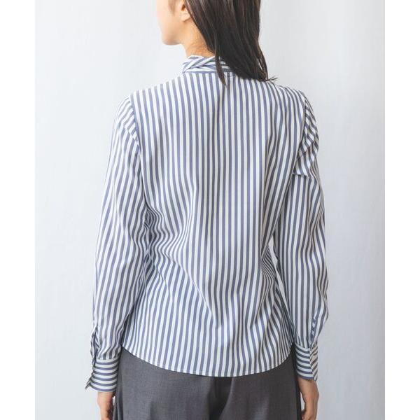 ほずみ　新品　タグ付き　ナラカミーチェ　ストライプボウタイ長袖シャツ NARACAMICIE（ナラカミーチェ） 【NARACAMICIE】ストライプボウタイ