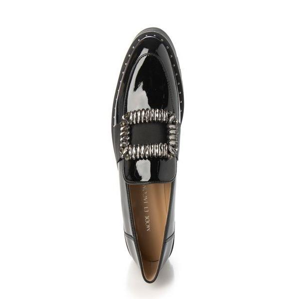 Mode et Jacomo（モードエジャコモ） 厚底ビジューバックルローファー