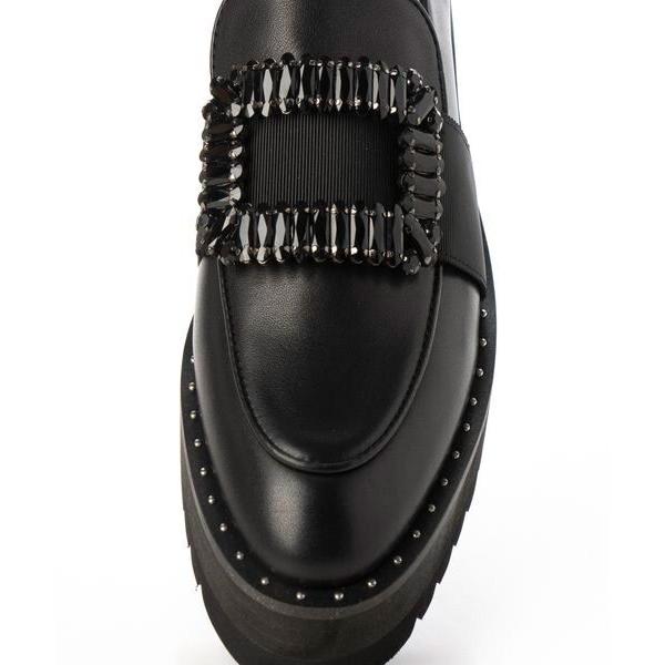 Mode et Jacomo（モードエジャコモ） 厚底ビジューバックルローファー