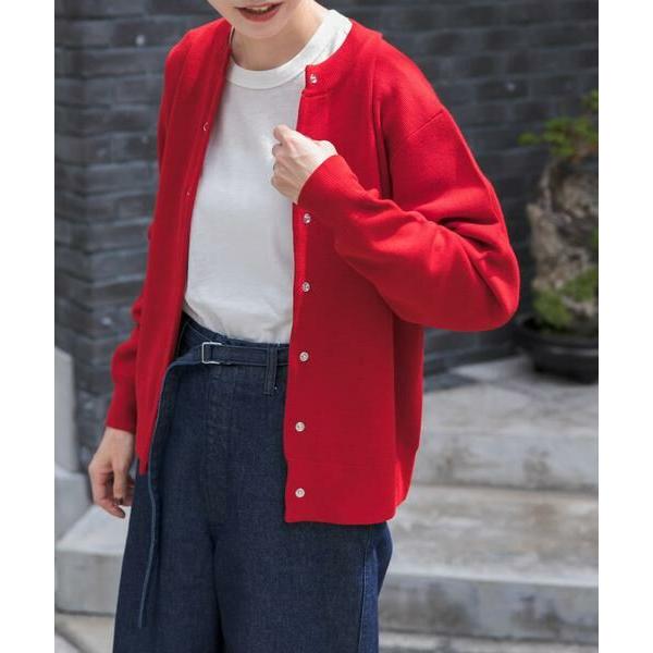 URBAN RESEARCH DOORS ウールサテン釦クルーネックカーディガン URBAN RESEARCH DOORS（アーバンリサーチドアーズ） カーディガン