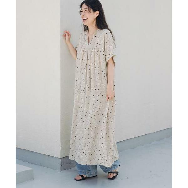 URBAN RESEARCH DOORS リネンリヨセルドットワンピース　今季 URBAN RESEARCH DOORS（アーバンリサーチドアーズ） URBAN RESEARCH