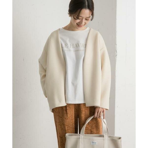 【新品未使用タグつき】アーバンリサーチノーカラーダンボールジャケット　グレージュ ダンボールニットノーカラージャケット(M GREIGE): アウター｜URBAN