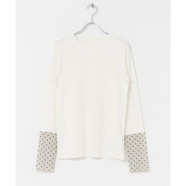 新品タグ付き　袖ドット柄切替ロングTシャツ　アーバンリサーチドアーズ　かぐれ URBAN RESEARCH DOORS / アーバンリサーチ ドアーズ 袖ドット柄