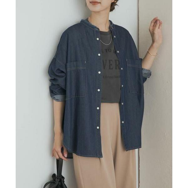 デニムバンドカラーシャツ　 アーバンリサーチドアーズ アーバンリサーチ ドアーズ URBAN RESEARCH DOORS デニムバンド