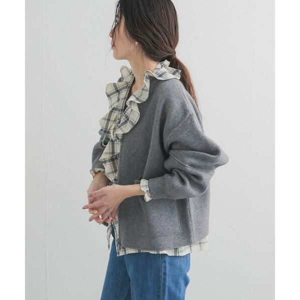 URBAN RESEARCH DOORS ニットZIPブルゾン グレー アーバンリサーチ ドアーズ URBAN RESEARCH DOORS ニットZIPブルゾン