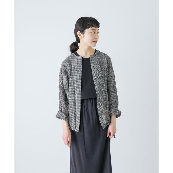 かぐれ かぐれ / かぐれ リネンレーヨンチェックシャツカーディガン 