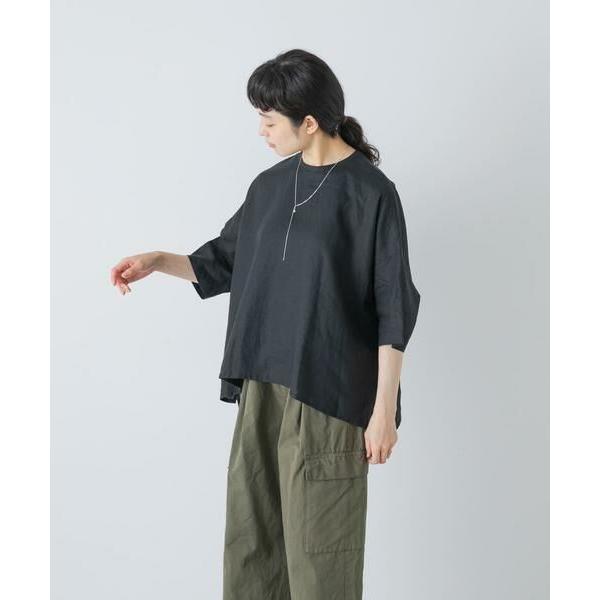 新品タグ付き かぐれ リネンクルーネック半袖シャツ オフホワイト かぐれ かぐれ / かぐれ リネンクルーネック半袖シャツ : タカシマヤ