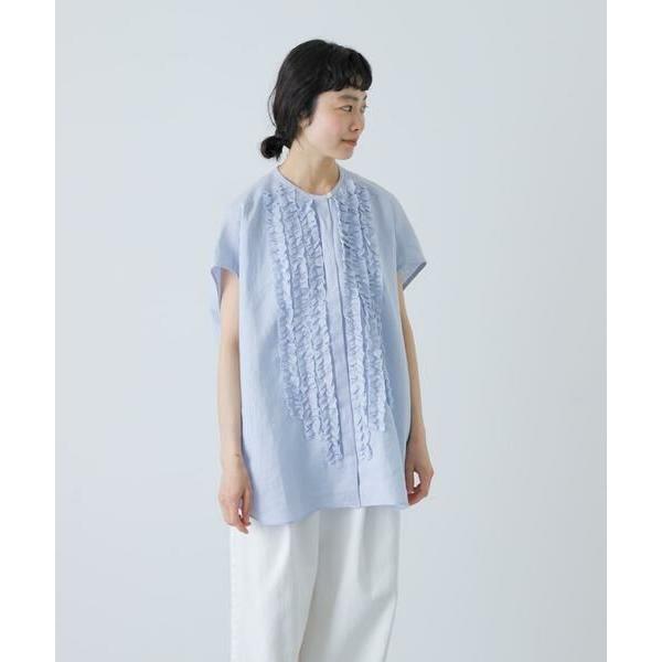 新品 かぐれ リネンフリルフレンチシャツ かぐれ かぐれ / かぐれ リネンフリルフレンチシャツ : タカシマヤ