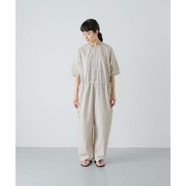 kagure　かぐれ　コットンリネンサロペット　オールインワン　ベージュ　ワイド かぐれ かぐれ / かぐれ 『2サイズ展開』ワイドオールインワン
