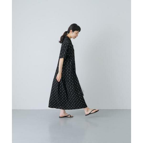 かぐれ　2サイズ展開　レーヨンモノトーンプリントワンピース かぐれ かぐれ / かぐれ 『2サイズ展開』レーヨンモノトーンプリント