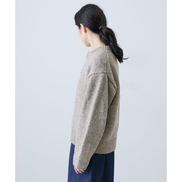 かぐれ ペルークルーネックカーディガン グレー 今季かぐれペルークルーネックカーディガングレー