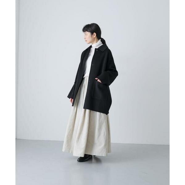 タグ付き　かぐれ　ウールステンカラーショートコート　BLACK 楽天市場】ウールステンカラーショートコート／かぐれ（kagure