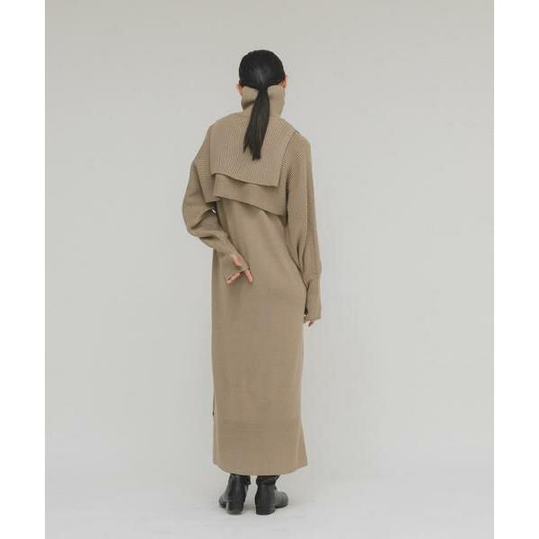 KBF（ケービーエフ） ハーフZIPレイヤードニットワンピース