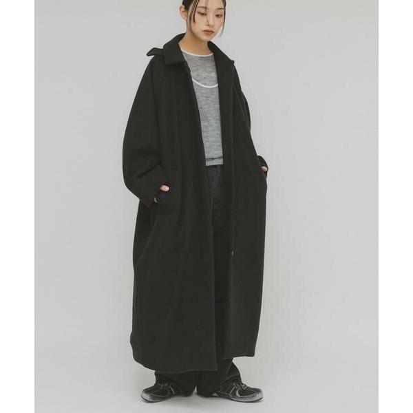 KBF コクーンロングコート ブラック 38 KBF（ケービーエフ） ステンカラーコクーンロングコート : タカシマヤ