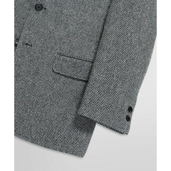 Brooks Brothers / ブルックス ブラザーズ ウール ツイード ヘリンボーンストライプ 段返り３釦コンフォートサックジャケット Traditionalの画像