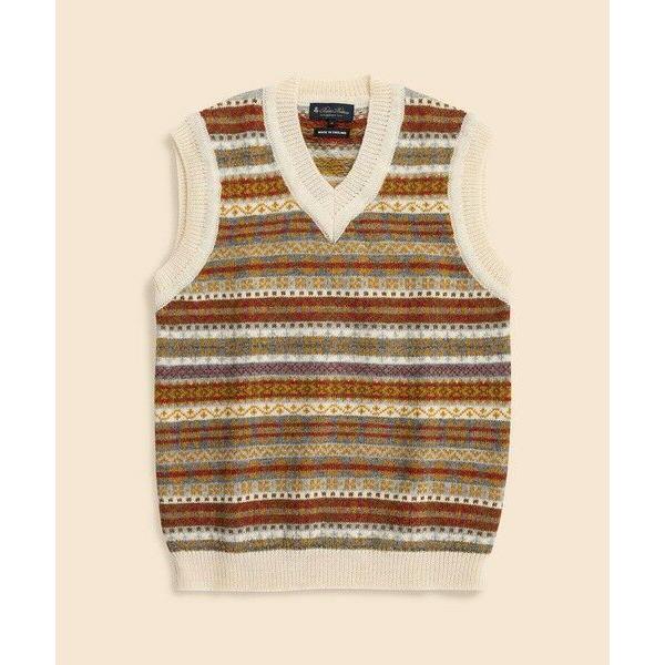 Brooks Brothers / ブルックス ブラザーズ ウール　フェアアイル　Vネックベスト　Made in UKの画像