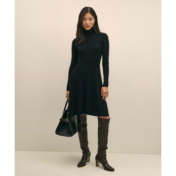 Brooks Brothers / ブルックス ブラザーズ メリノウール　リブニット　タートルネック　セーターワンピース