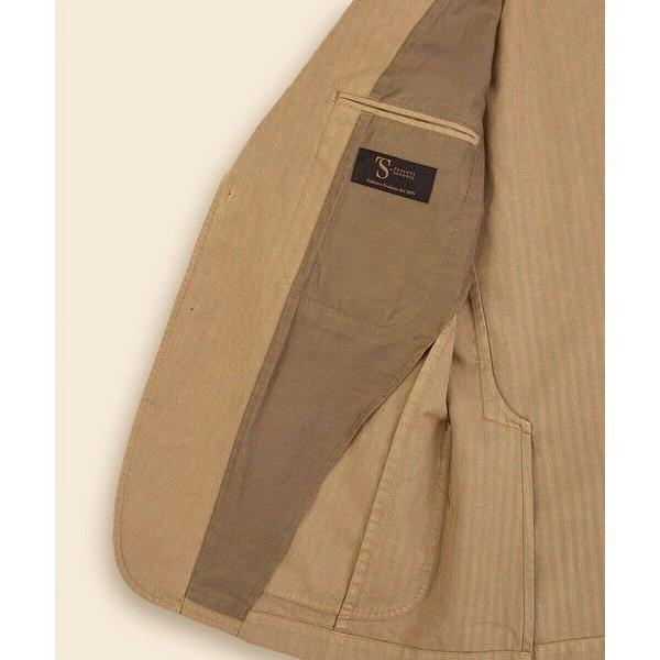 Brooks Brothers / ブルックス ブラザーズ コットン／ラミー　ヘリンボーン　ガーメントダイ　段返り３釦アンコンジャケット　Classicの画像
