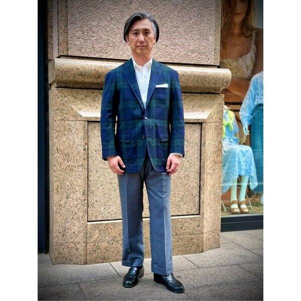 Brooks Brothers / ブルックス ブラザーズ トロピカルウール　ブラックウォッチ　段返り３釦ジャケット　Traditional　Made by RING JACKETの画像