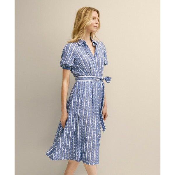 Brooks Brothers / ブルックス ブラザーズ レーヨン　エンブロイダリー　ショートスリーブシャツワンピースの画像