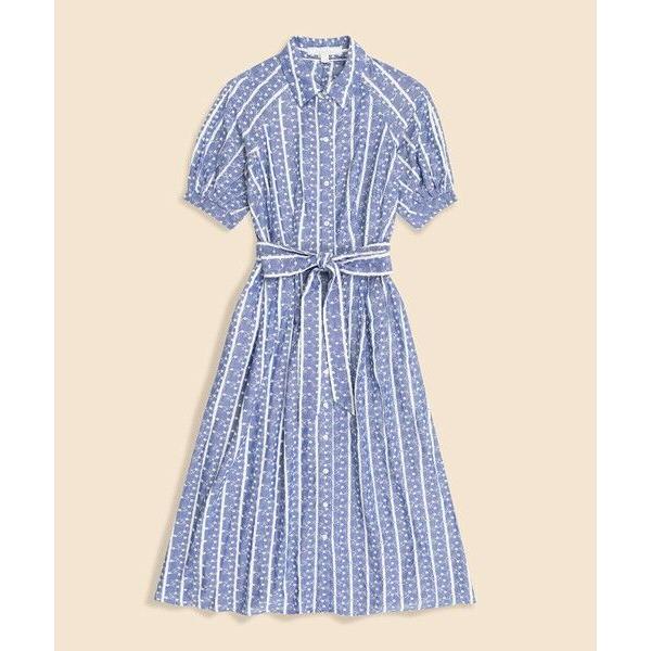 Brooks Brothers / ブルックス ブラザーズ レーヨン　エンブロイダリー　ショートスリーブシャツワンピースの画像