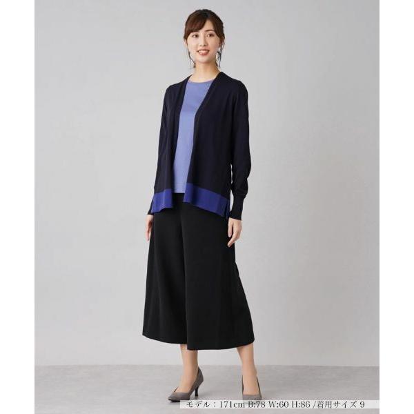 Leilian / レリアン 配色ヘムトッパーカーディガン