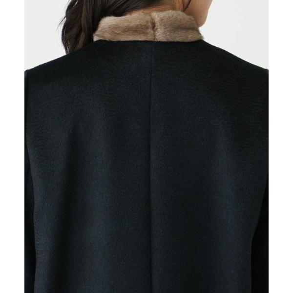 Leilian（レリアン） ストール付きアルパカ混ノーカラーコート