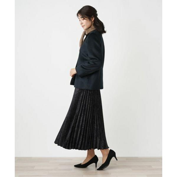 Leilianレリアン　ウールアルパカ　ステンカラーコート　ブラック　XL レリアン コート アルパカ＋毛 Leillian レリアン チェスターコート