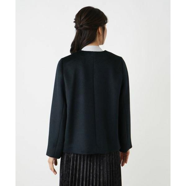 Leilian（レリアン） ストール付きアルパカ混ノーカラーコート