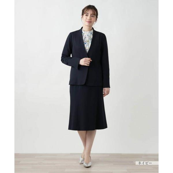 レリアン ノーカラージャケット 13+ ストレッチ ホワイト 白 春夏 DMW