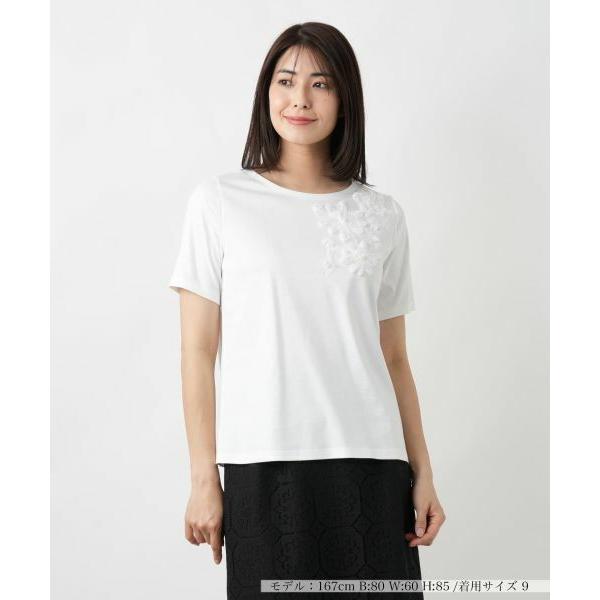 Leilian（レリアン） フラワー刺繍Tシャツ : タカシマヤファッション