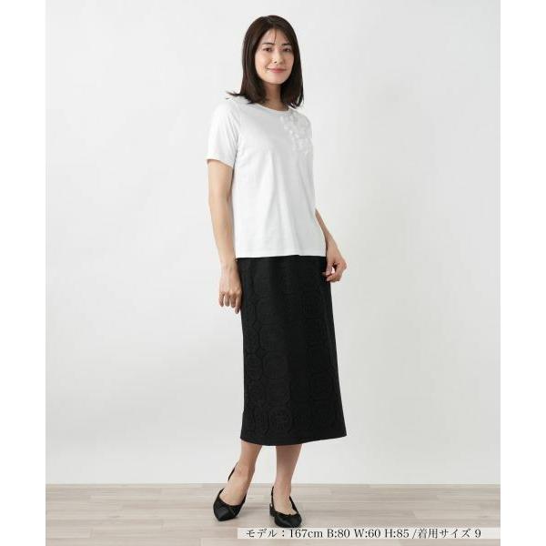 Leilian（レリアン） フラワー刺繍Tシャツ : タカシマヤファッション