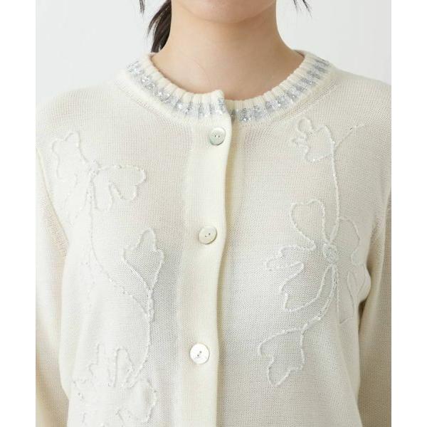 Leilian / レリアン 刺繍クルーネックカーディガン【CORSINI & PROTI】の画像