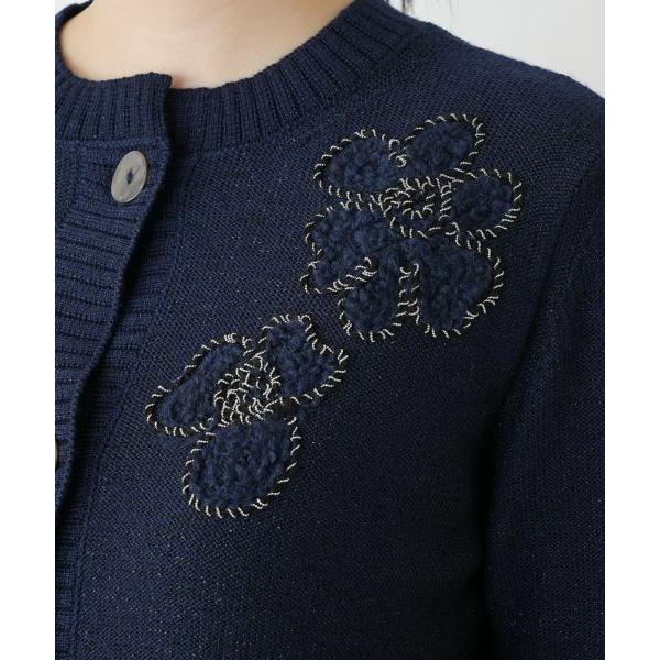 Leilian / レリアン ラメ刺繍カーディガン【CORSINI & PROTI】の画像