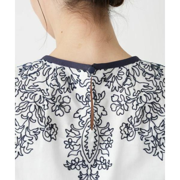 Leilian / レリアン 刺繍フレンチスリーブブラウスの画像