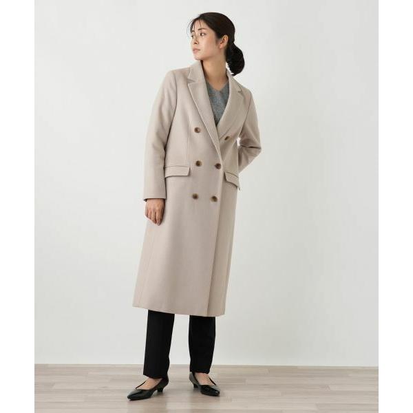 Leilian（レリアン） フェイクファー切替ダブルブレストコート