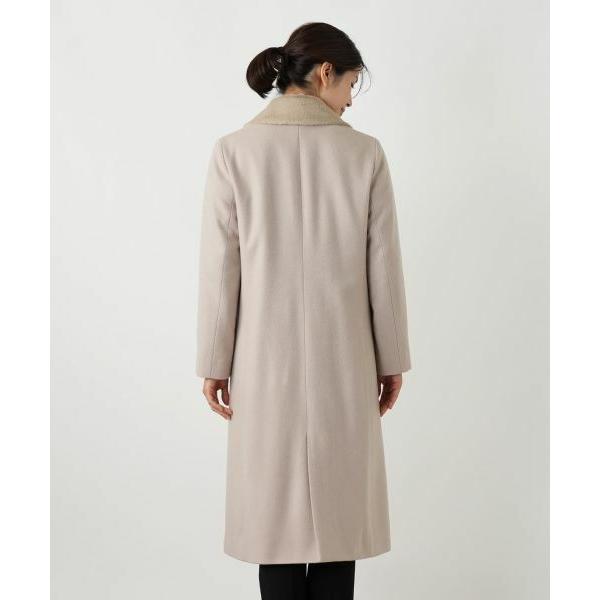 Leilian（レリアン） フェイクファー切替ダブルブレストコート