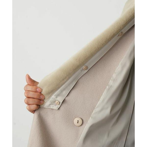 Leilian（レリアン） フェイクファー切替ダブルブレストコート
