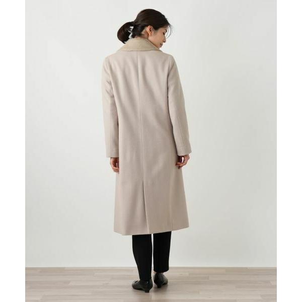 Leilian（レリアン） フェイクファー切替ダブルブレストコート