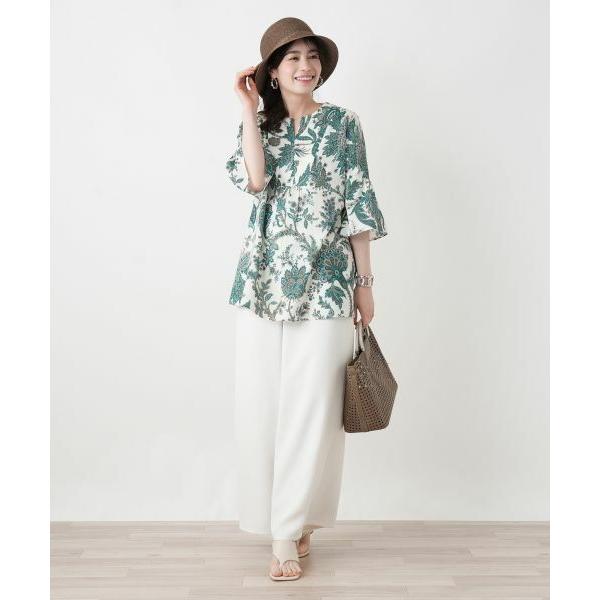 Leilian / レリアン ペイズリー柄キーネックブラウス【ROCHAS Premiere】【RATTI】の画像