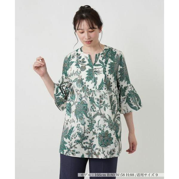 Leilian / レリアン ペイズリー柄キーネックブラウス【ROCHAS Premiere】【RATTI】の画像