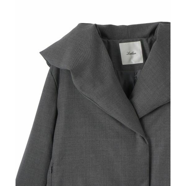 ✤レリアン13号 ✤光沢のあるグレーのダウンコート ロングダウンコート