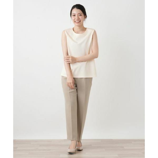 Leilian（レリアン） 刺繍ノースリーブカットソー【Leilian WHITE