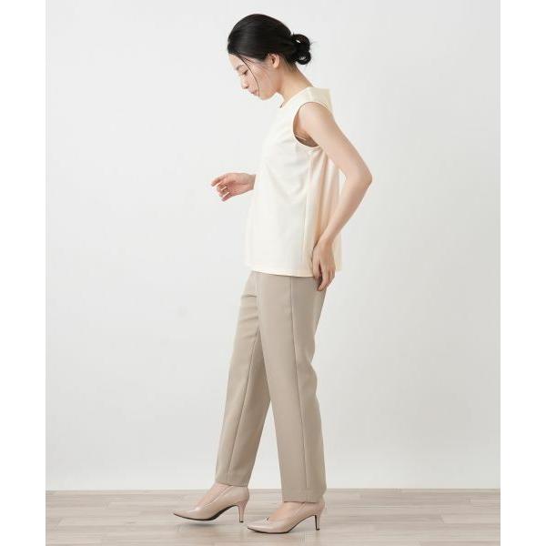 Leilian（レリアン） 刺繍ノースリーブカットソー【Leilian WHITE