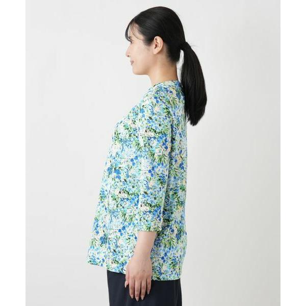 Leilian（レリアン） 花柄ボウタイ風ブラウス【Leilian WHITE LABEL